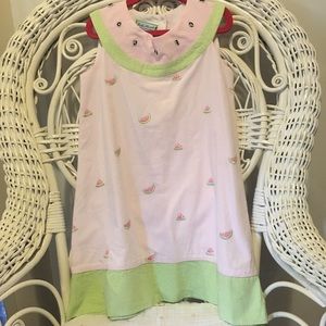Girls seersucker watermelon dress!